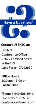 Questions? Contact the USENIX Conference Office