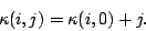 \begin{displaymath}
\kappa(i,j) = \kappa(i,0) + j.
\end{displaymath}