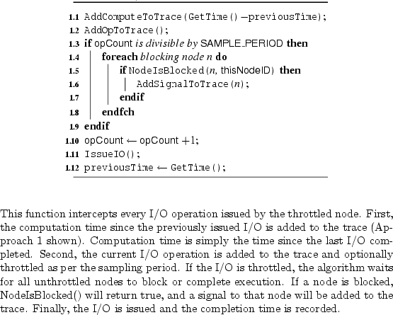 \begin{figure}\begin{center}
\epsfig{file=fig/algorithm.eps, scale=1.0}
\end{cen...
...e. Finally, the I/O is issued and the completion time is recorded.}
\end{figure}