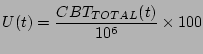 $\displaystyle U(t) = \frac{CBT_{TOTAL}(t)}{10^{6}} \times 100\ $