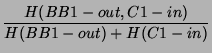 $\displaystyle \frac{H(BB1-out, C1-in)}{H(BB1-out) + H(C1-in)}$