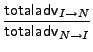 $\displaystyle \frac{{\sf totaladv}_{I\rightarrow{}N}}{{\sf totaladv}_{N\rightarrow{}I}}$