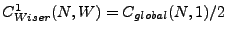 $ C_{Wiser}^{1}(N,W) = C_{global}(N,1)/2$