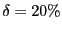 $ \delta = 20\%$