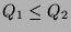 $ Q_1\leq Q_2$
