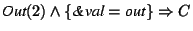 $\textit{Out}(2)
\wedge \{\textit{\&val}=\textit{out}\} \Rightarrow C$