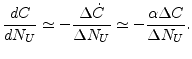 $\displaystyle \frac{dC}{dN_U} \simeq -\frac{\Delta \dot{C}}{\Delta N_U} \simeq
 -\frac{\alpha \Delta C}{\Delta N_U}.$