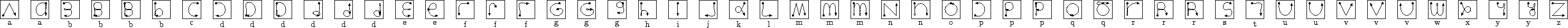 \begin{figure*}\centering\parbox[t]{0.5in}{\hfill\vbox to 0.5in{\psfig{file=figu...
...hfill\vbox to 0.5in{\psfig{file=figures/alphabet.60}\vfill}\hfill} \end{figure*}