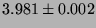 $3.981 \pm 0.002$