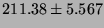 $211.38 \pm 5.567$