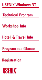 USENIX Windows NT Workshop Table of Contents