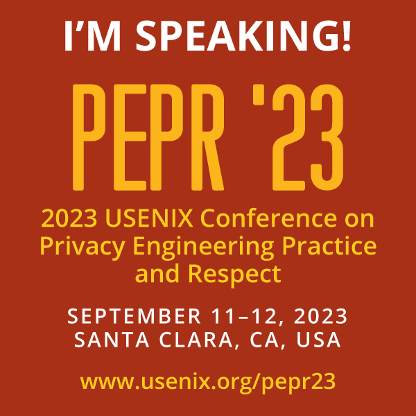 I'm Speaking at PEPR '23 button