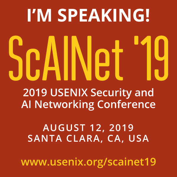 I'm Speaking at ScAINet '19 button