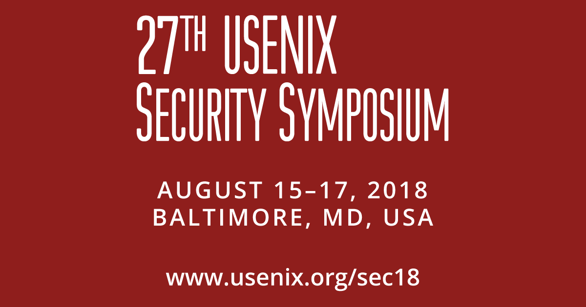 Usenix Security 18 Technical Sessions Usenix