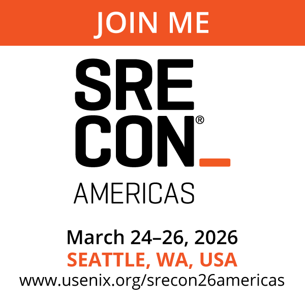 Join Me at SREcon26 Americas button