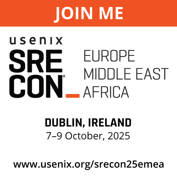 Join Me at SREcon25 Europe/Middle East/Africa button