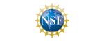 The letters 'NSF' superimposed on a globe, surrounded by sun rays